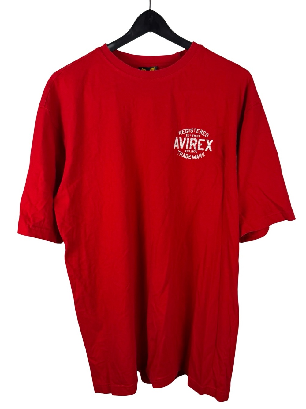 Vintage Y2K Avirex Trademark Streetwear Red Micro Logo Graphic Shirt Size XL